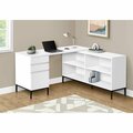 Daphnes Dinnette 60 in. L-Shaped Corner Computer Desk White DA3067028